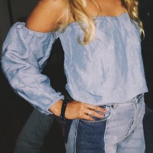 Free People Denim Off the shoulder